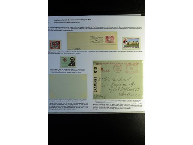 Rotes Kreuz: 1870/1990 (ca.), Ausstellungs-Sammlung "Eine Idee erobert die Welt" auf 60 Seiten plus Ergänzungsband mit 37 Sei