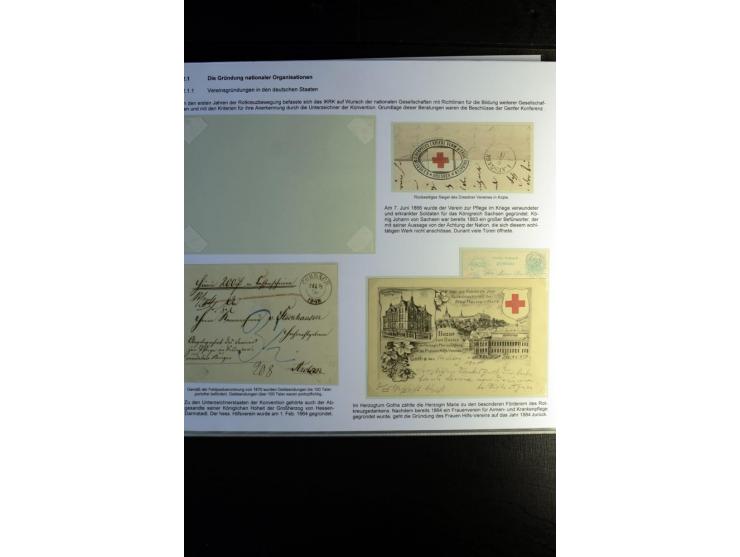 Rotes Kreuz: 1870/1990 (ca.), Ausstellungs-Sammlung "Eine Idee erobert die Welt" auf 60 Seiten plus Ergänzungsband mit 37 Sei