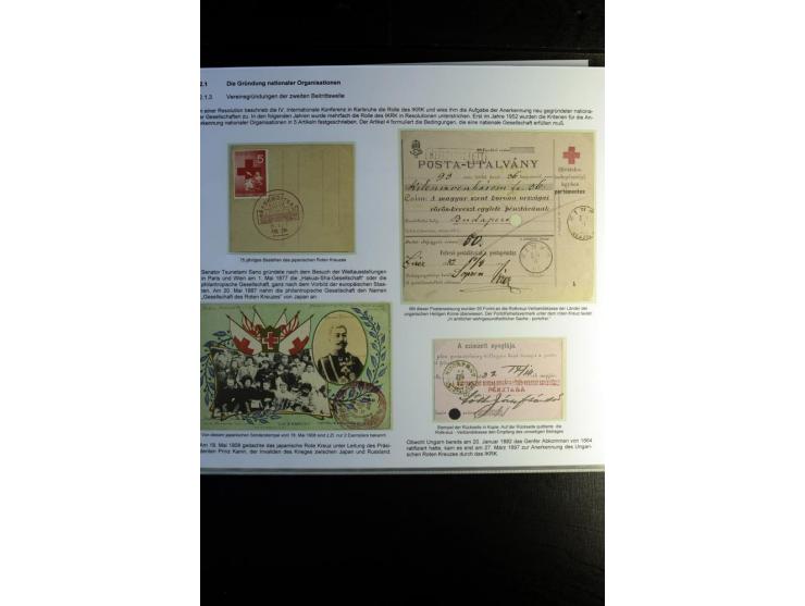 Rotes Kreuz: 1870/1990 (ca.), Ausstellungs-Sammlung "Eine Idee erobert die Welt" auf 60 Seiten plus Ergänzungsband mit 37 Sei