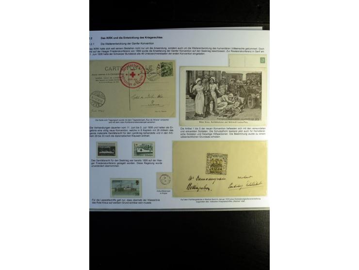 Rotes Kreuz: 1870/1990 (ca.), Ausstellungs-Sammlung "Eine Idee erobert die Welt" auf 60 Seiten plus Ergänzungsband mit 37 Sei