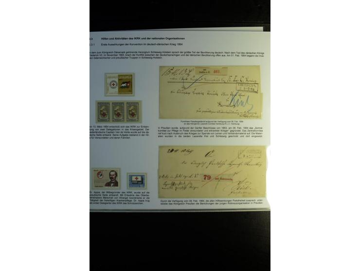 Rotes Kreuz: 1870/1990 (ca.), Ausstellungs-Sammlung "Eine Idee erobert die Welt" auf 60 Seiten plus Ergänzungsband mit 37 Sei
