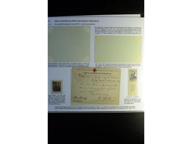 Rotes Kreuz: 1870/1990 (ca.), Ausstellungs-Sammlung "Eine Idee erobert die Welt" auf 60 Seiten plus Ergänzungsband mit 37 Sei