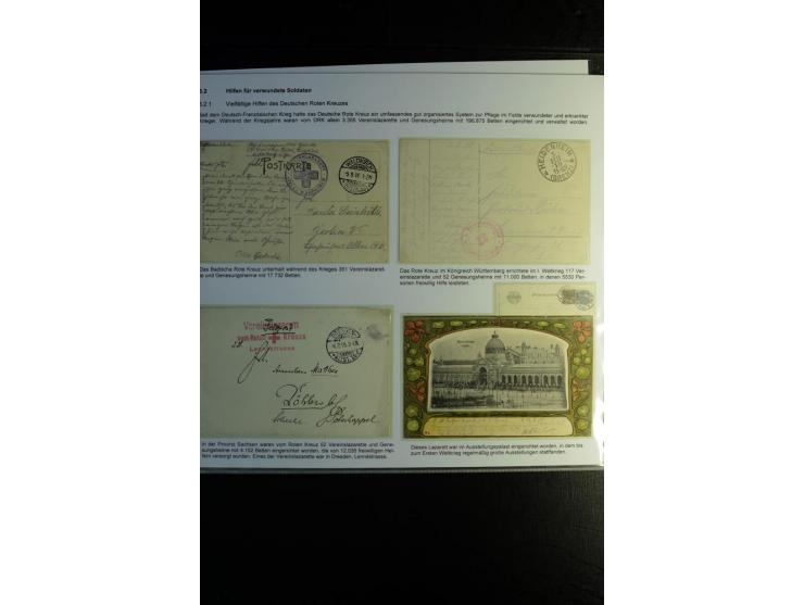 Rotes Kreuz: 1870/1990 (ca.), Ausstellungs-Sammlung "Eine Idee erobert die Welt" auf 60 Seiten plus Ergänzungsband mit 37 Sei