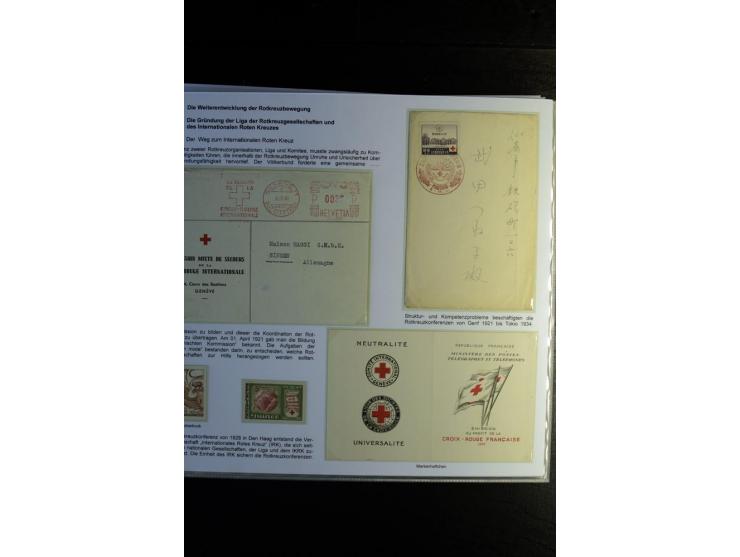 Rotes Kreuz: 1870/1990 (ca.), Ausstellungs-Sammlung "Eine Idee erobert die Welt" auf 60 Seiten plus Ergänzungsband mit 37 Sei