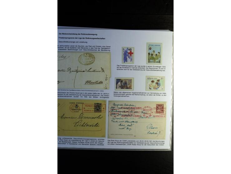 Rotes Kreuz: 1870/1990 (ca.), Ausstellungs-Sammlung "Eine Idee erobert die Welt" auf 60 Seiten plus Ergänzungsband mit 37 Sei