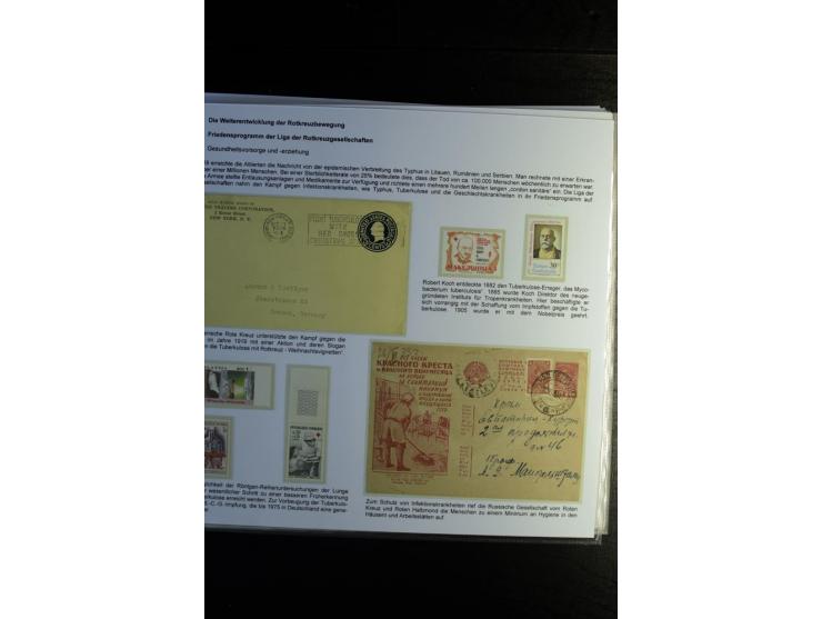 Rotes Kreuz: 1870/1990 (ca.), Ausstellungs-Sammlung "Eine Idee erobert die Welt" auf 60 Seiten plus Ergänzungsband mit 37 Sei