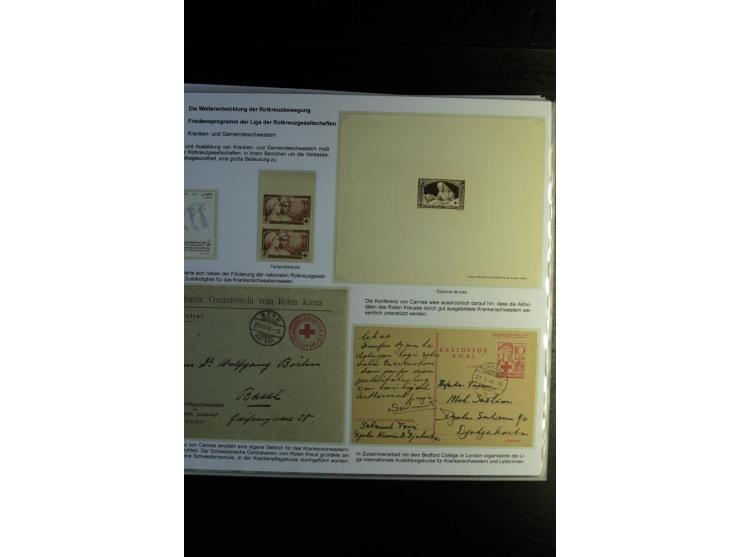 Rotes Kreuz: 1870/1990 (ca.), Ausstellungs-Sammlung "Eine Idee erobert die Welt" auf 60 Seiten plus Ergänzungsband mit 37 Sei