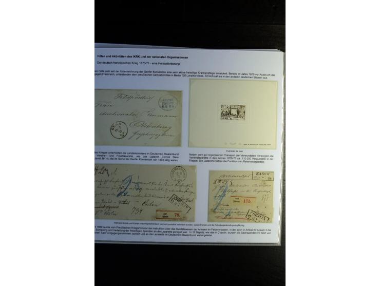 Rotes Kreuz: 1870/1990 (ca.), Ausstellungs-Sammlung "Eine Idee erobert die Welt" auf 60 Seiten plus Ergänzungsband mit 37 Sei