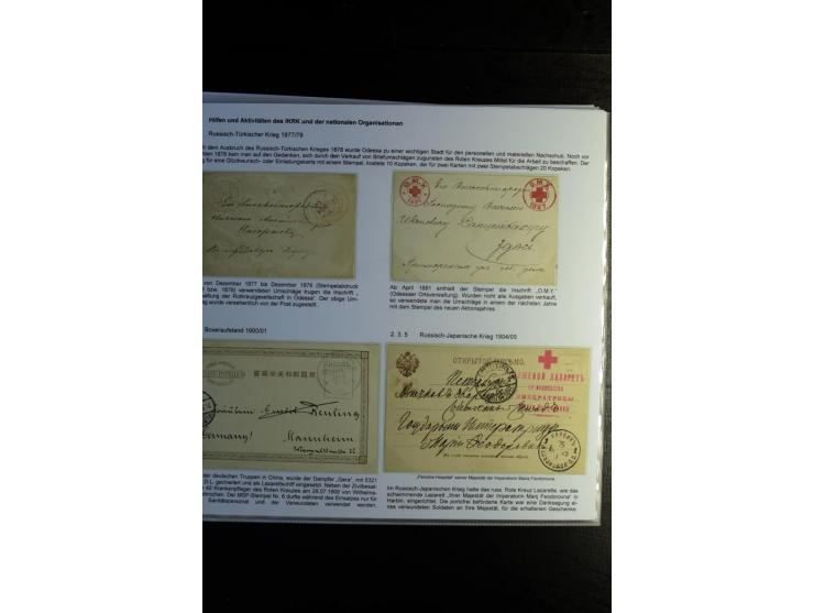 Rotes Kreuz: 1870/1990 (ca.), Ausstellungs-Sammlung "Eine Idee erobert die Welt" auf 60 Seiten plus Ergänzungsband mit 37 Sei