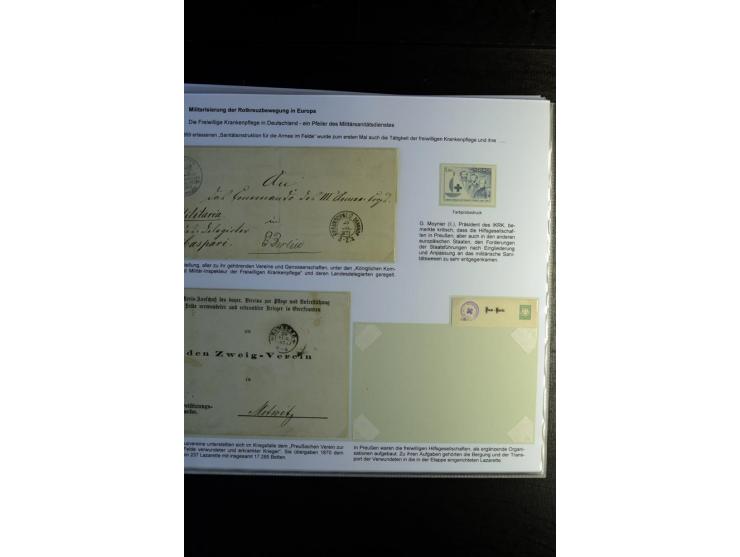 Rotes Kreuz: 1870/1990 (ca.), Ausstellungs-Sammlung "Eine Idee erobert die Welt" auf 60 Seiten plus Ergänzungsband mit 37 Sei