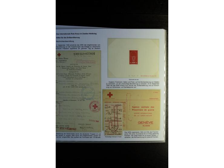 Rotes Kreuz: 1870/1990 (ca.), Ausstellungs-Sammlung "Eine Idee erobert die Welt" auf 60 Seiten plus Ergänzungsband mit 37 Sei