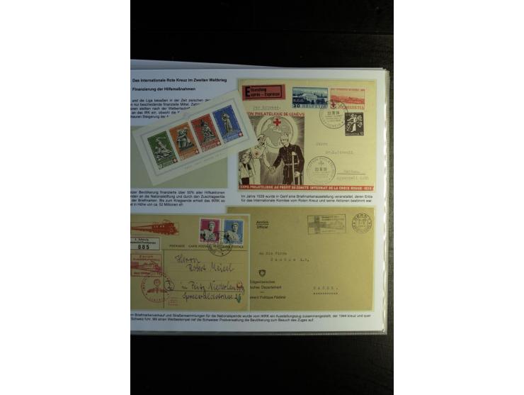 Rotes Kreuz: 1870/1990 (ca.), Ausstellungs-Sammlung "Eine Idee erobert die Welt" auf 60 Seiten plus Ergänzungsband mit 37 Sei