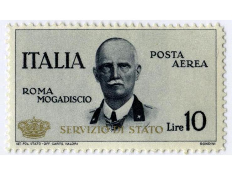 1934, Rom-Mogadiscio 10 l., unmounted mint, sign. Dr. Avi with certificate (Mi. 1.100,-)