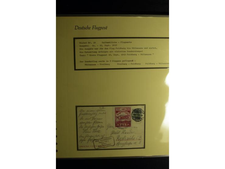 1912/1960 (ca.), umfangreiche Sammlung Flugpost- und Zeppelinmarken Deutschland mit Schwerpunkt vor 1945 mit vielen interessa