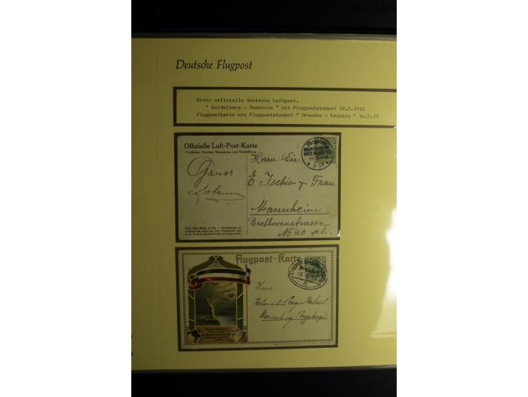 1912/1960 (ca.), umfangreiche Sammlung Flugpost- und Zeppelinmarken Deutschland mit Schwerpunkt vor 1945 mit vielen interessa