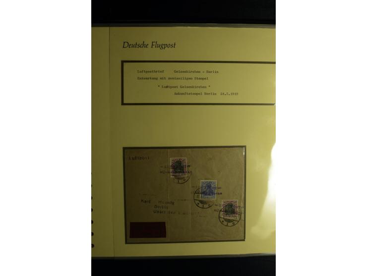 1912/1960 (ca.), umfangreiche Sammlung Flugpost- und Zeppelinmarken Deutschland mit Schwerpunkt vor 1945 mit vielen interessa