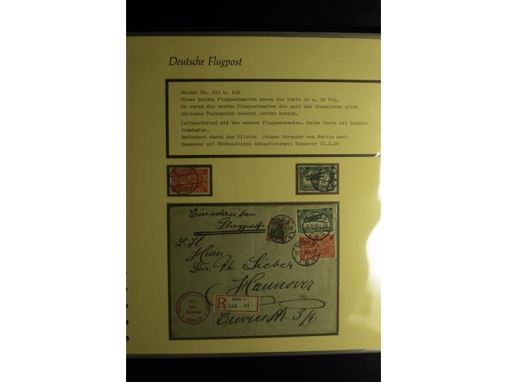1912/1960 (ca.), umfangreiche Sammlung Flugpost- und Zeppelinmarken Deutschland mit Schwerpunkt vor 1945 mit vielen interessa