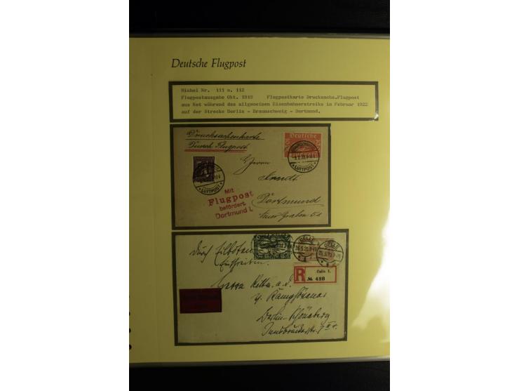 1912/1960 (ca.), umfangreiche Sammlung Flugpost- und Zeppelinmarken Deutschland mit Schwerpunkt vor 1945 mit vielen interessa
