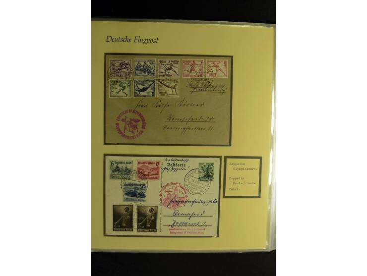 1912/1960 (ca.), umfangreiche Sammlung Flugpost- und Zeppelinmarken Deutschland mit Schwerpunkt vor 1945 mit vielen interessa