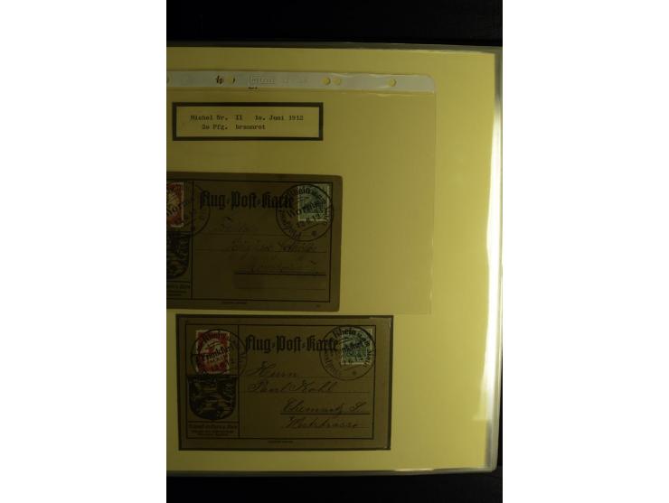 1912/1960 (ca.), umfangreiche Sammlung Flugpost- und Zeppelinmarken Deutschland mit Schwerpunkt vor 1945 mit vielen interessa