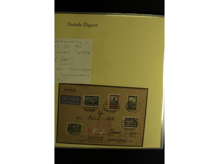 1912/1960 (ca.), umfangreiche Sammlung Flugpost- und Zeppelinmarken Deutschland mit Schwerpunkt vor 1945 mit vielen interessa