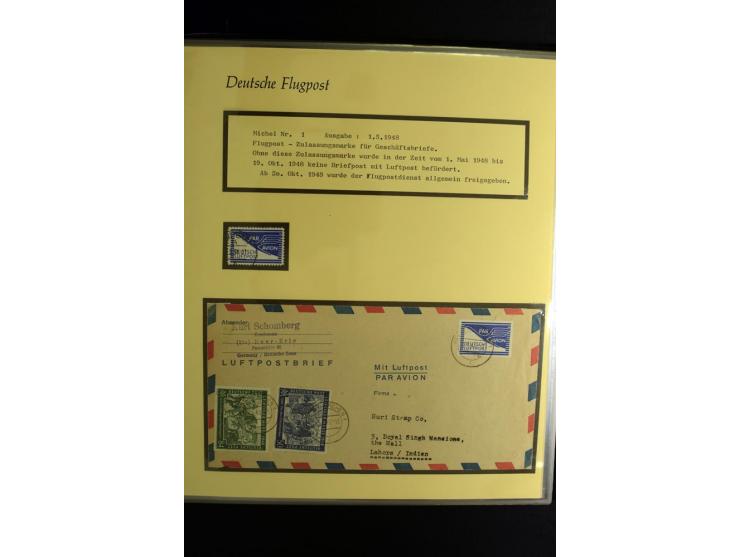 1912/1960 (ca.), umfangreiche Sammlung Flugpost- und Zeppelinmarken Deutschland mit Schwerpunkt vor 1945 mit vielen interessa