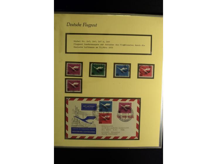1912/1960 (ca.), umfangreiche Sammlung Flugpost- und Zeppelinmarken Deutschland mit Schwerpunkt vor 1945 mit vielen interessa