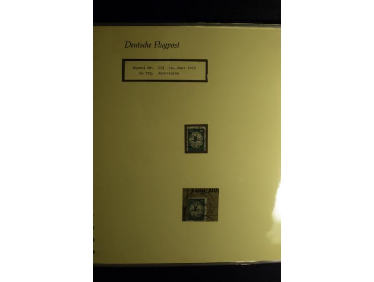 1912/1960 (ca.), umfangreiche Sammlung Flugpost- und Zeppelinmarken Deutschland mit Schwerpunkt vor 1945 mit vielen interessa