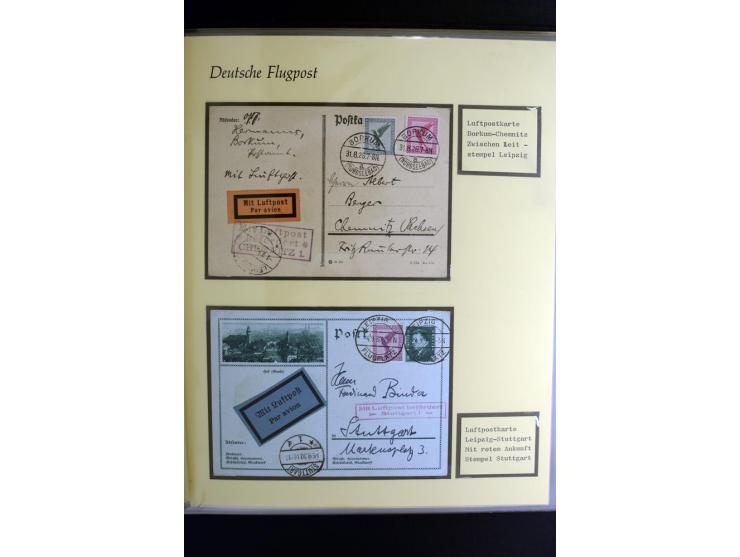 1912/1960 (ca.), umfangreiche Sammlung Flugpost- und Zeppelinmarken Deutschland mit Schwerpunkt vor 1945 mit vielen interessa