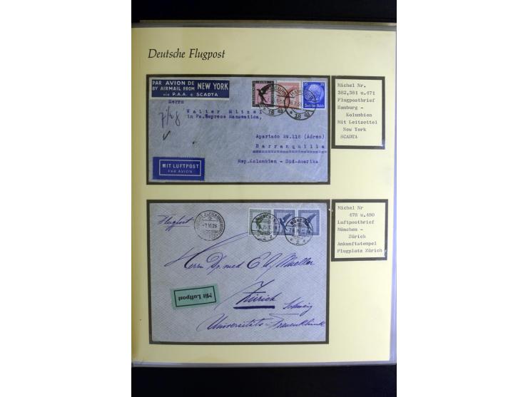 1912/1960 (ca.), umfangreiche Sammlung Flugpost- und Zeppelinmarken Deutschland mit Schwerpunkt vor 1945 mit vielen interessa