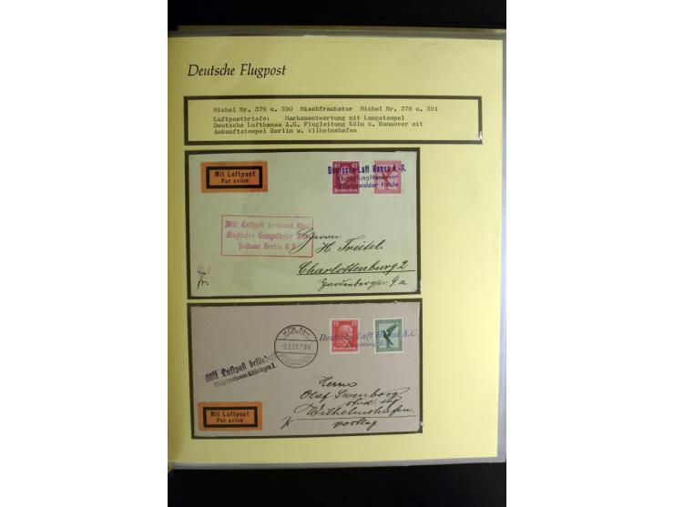 1912/1960 (ca.), umfangreiche Sammlung Flugpost- und Zeppelinmarken Deutschland mit Schwerpunkt vor 1945 mit vielen interessa