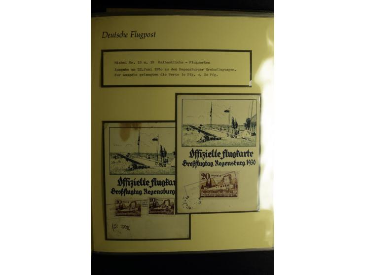 1912/1960 (ca.), umfangreiche Sammlung Flugpost- und Zeppelinmarken Deutschland mit Schwerpunkt vor 1945 mit vielen interessa