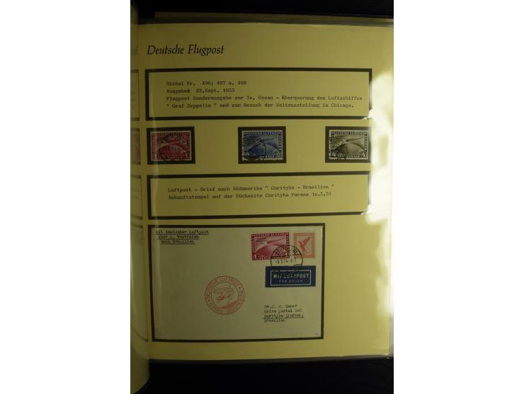 1912/1960 (ca.), umfangreiche Sammlung Flugpost- und Zeppelinmarken Deutschland mit Schwerpunkt vor 1945 mit vielen interessa