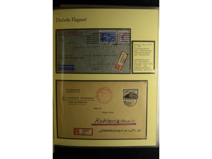 1912/1960 (ca.), umfangreiche Sammlung Flugpost- und Zeppelinmarken Deutschland mit Schwerpunkt vor 1945 mit vielen interessa