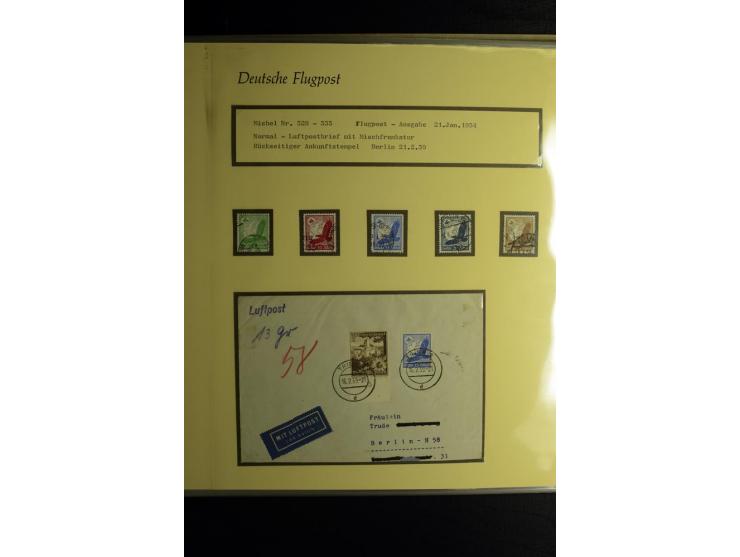 1912/1960 (ca.), umfangreiche Sammlung Flugpost- und Zeppelinmarken Deutschland mit Schwerpunkt vor 1945 mit vielen interessa