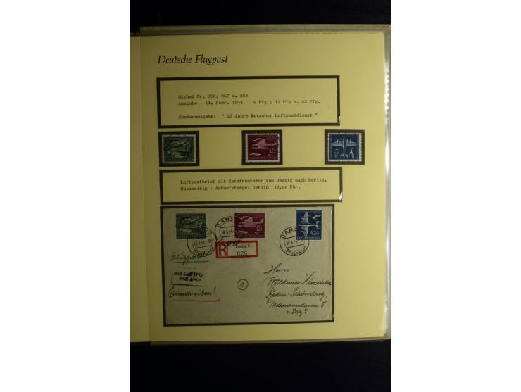 1912/1960 (ca.), umfangreiche Sammlung Flugpost- und Zeppelinmarken Deutschland mit Schwerpunkt vor 1945 mit vielen interessa