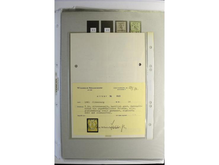 Baden bis Württemberg, gestempelte Sammlung mit vielen besseren Werten, dabei Baden Mi.-Nr. 21-22, Bayern Mi.-Nr. 1, Braunsch