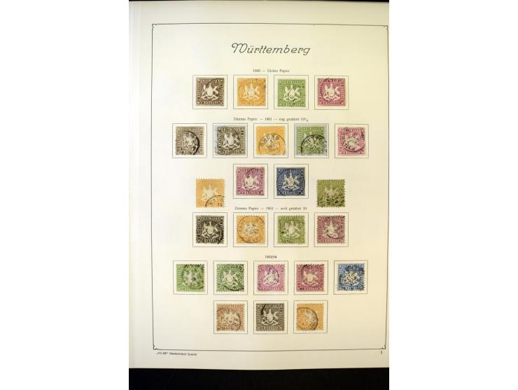 Baden bis Württemberg (ohne Bremen), ungebrauchte und gestempelte Sammlung, in weiten Teilen kpl. mit u.a. Baden Mi.-Nr. 21b 