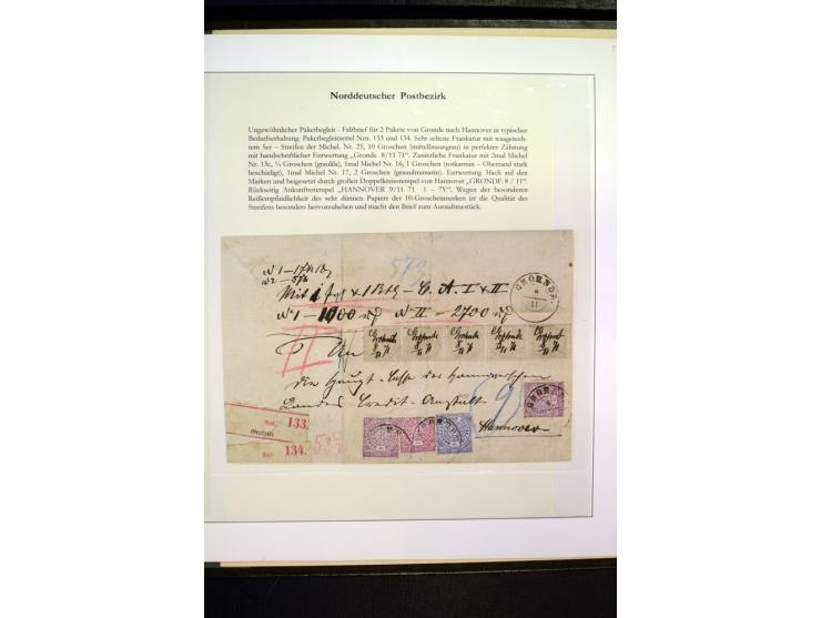 1850/67 (ca.), ungewöhnliche, aber hochinteressante Sammlung von 37 Marken (teils auf Briefstück) und 38 frankierten Ganzstüc