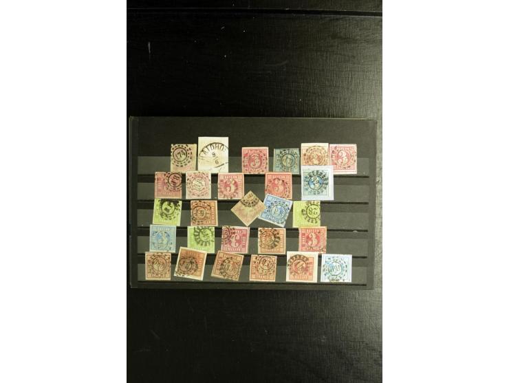 1850/1911 (ca.), ungebrauchte und gestempelte Partie, dabei Einheiten, Briefstücke, bessere Stempel etc.