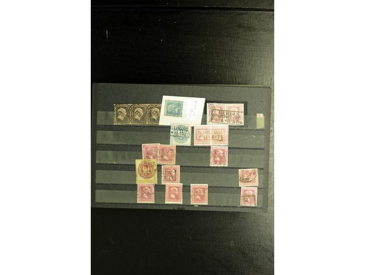 1850/1911 (ca.), ungebrauchte und gestempelte Partie, dabei Einheiten, Briefstücke, bessere Stempel etc.