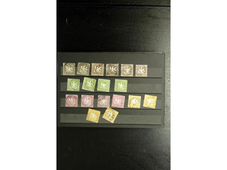 1850/1911 (ca.), ungebrauchte und gestempelte Partie, dabei Einheiten, Briefstücke, bessere Stempel etc.