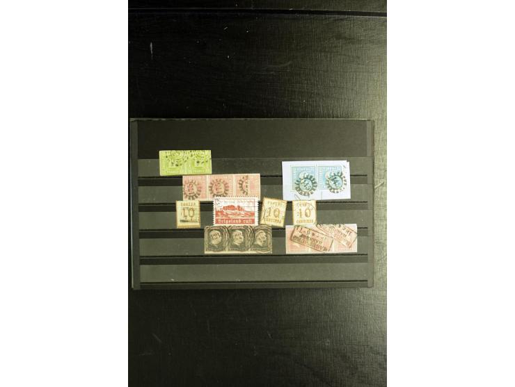 1850/1911 (ca.), ungebrauchte und gestempelte Partie, dabei Einheiten, Briefstücke, bessere Stempel etc.