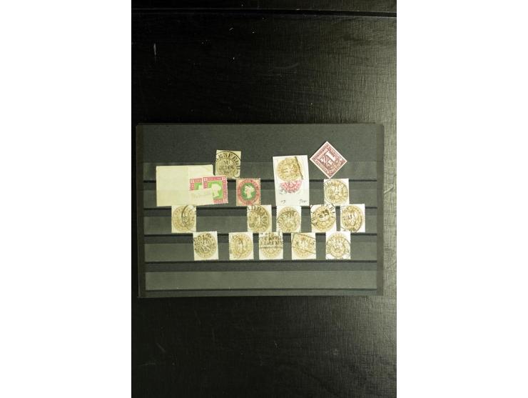1850/1911 (ca.), ungebrauchte und gestempelte Partie, dabei Einheiten, Briefstücke, bessere Stempel etc.
