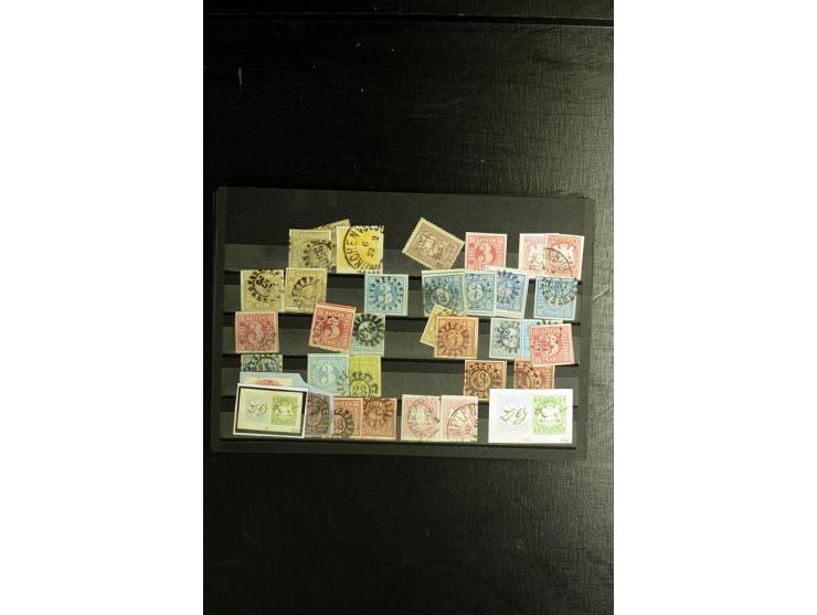 1850/1911 (ca.), ungebrauchte und gestempelte Partie, dabei Einheiten, Briefstücke, bessere Stempel etc.