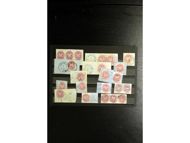1850/1911 (ca.), ungebrauchte und gestempelte Partie, dabei Einheiten, Briefstücke, bessere Stempel etc.