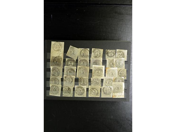 1850/1911 (ca.), ungebrauchte und gestempelte Partie, dabei Einheiten, Briefstücke, bessere Stempel etc.