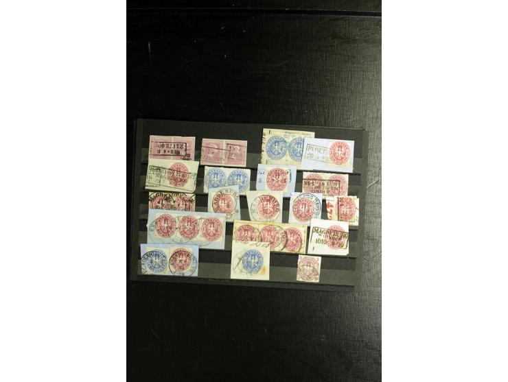 1850/1911 (ca.), ungebrauchte und gestempelte Partie, dabei Einheiten, Briefstücke, bessere Stempel etc.