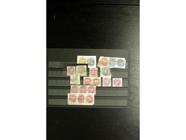 1850/1911 (ca.), ungebrauchte und gestempelte Partie, dabei Einheiten, Briefstücke, bessere Stempel etc.