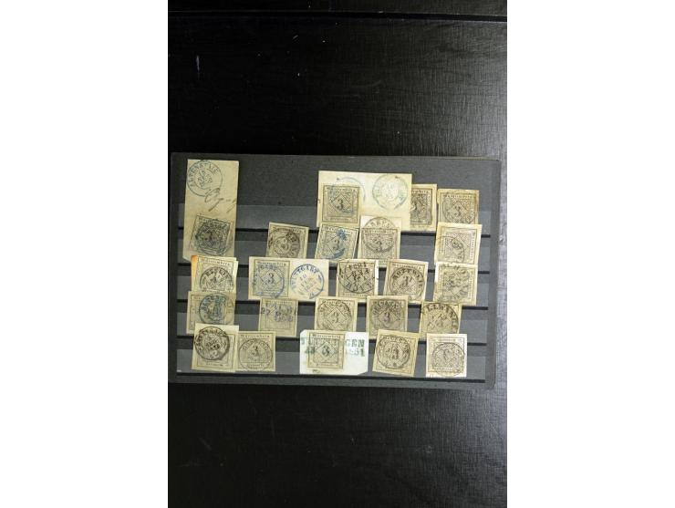 1850/1911 (ca.), ungebrauchte und gestempelte Partie, dabei Einheiten, Briefstücke, bessere Stempel etc.